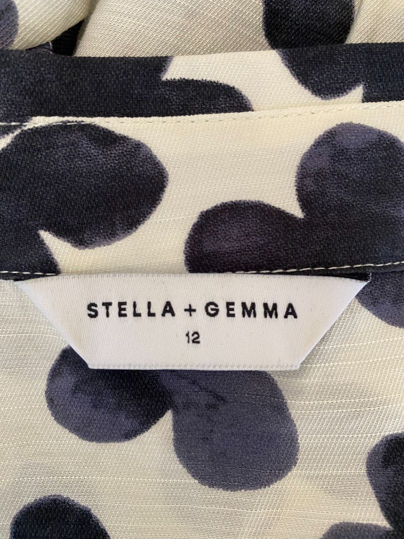 Cream & Grey print Stella + Gemma Shirt, 12