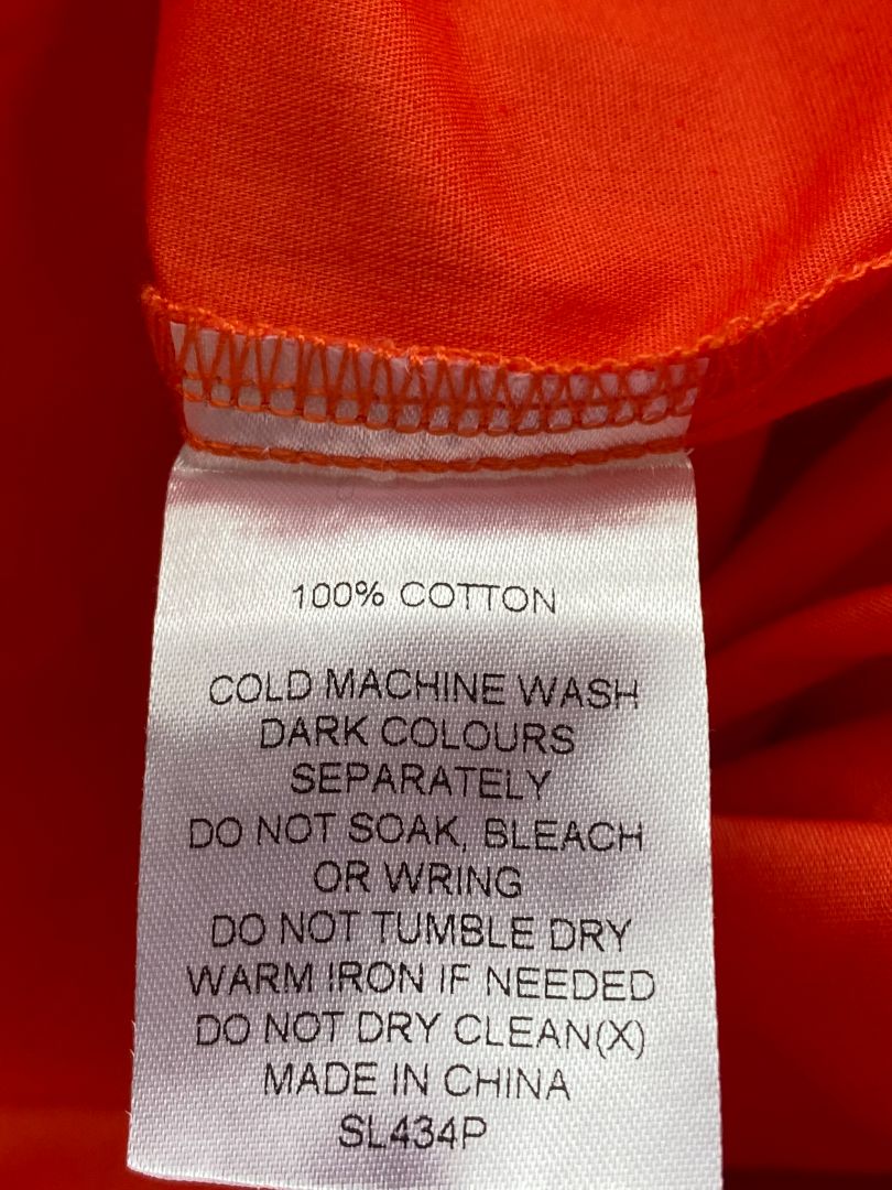 Orange Style Laundry Shirt, XS