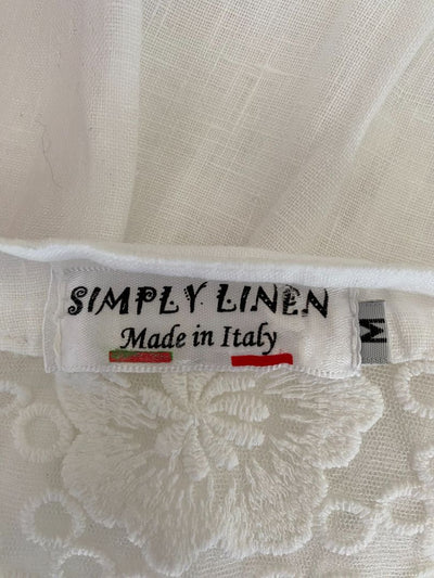 White Simply Linen Linen Shirt, M