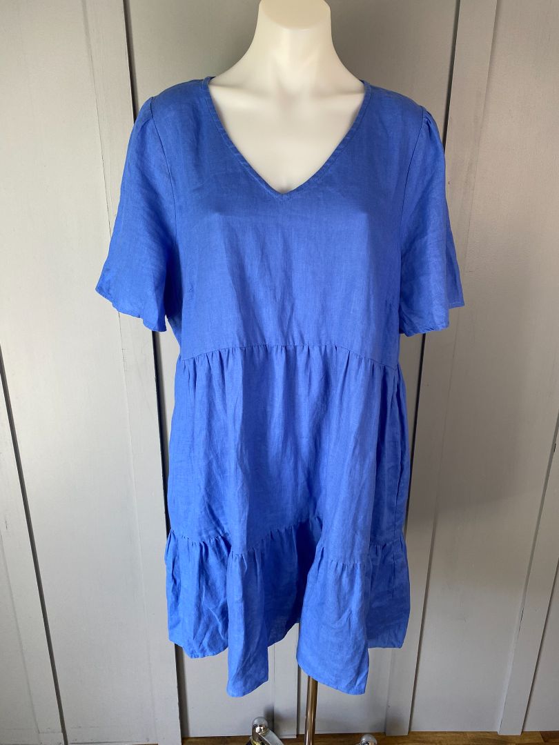 Blue Seeking Lola Linen Dress, 16