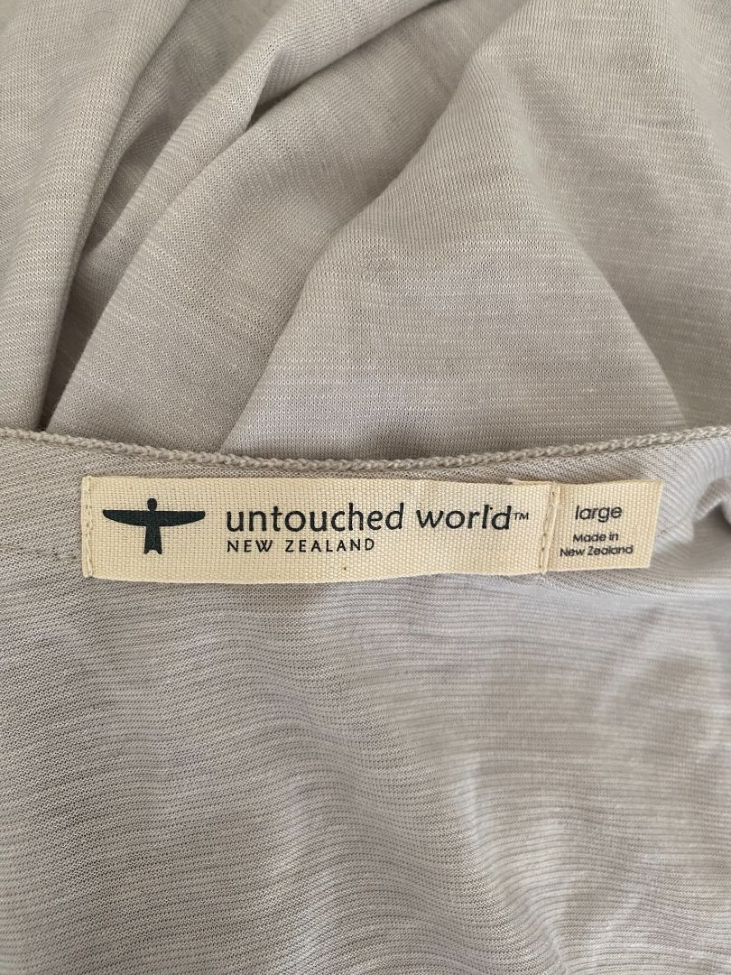 Light Grey Untouched World Long Merino Cardie, L