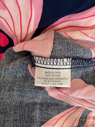 Navy & Pink floral print fria Dress, 14