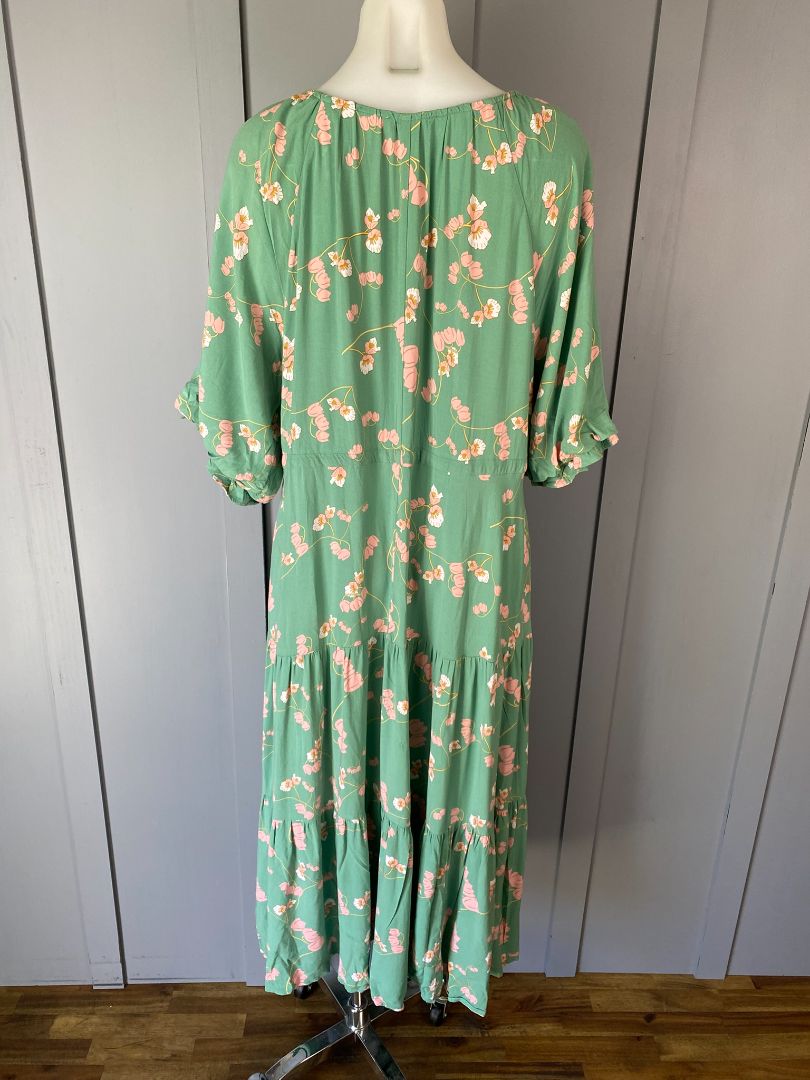 Green & Pink floral Fria Dress, 16