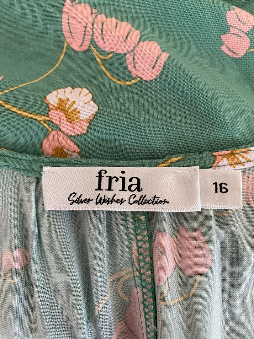 Green & Pink floral Fria Dress, 16