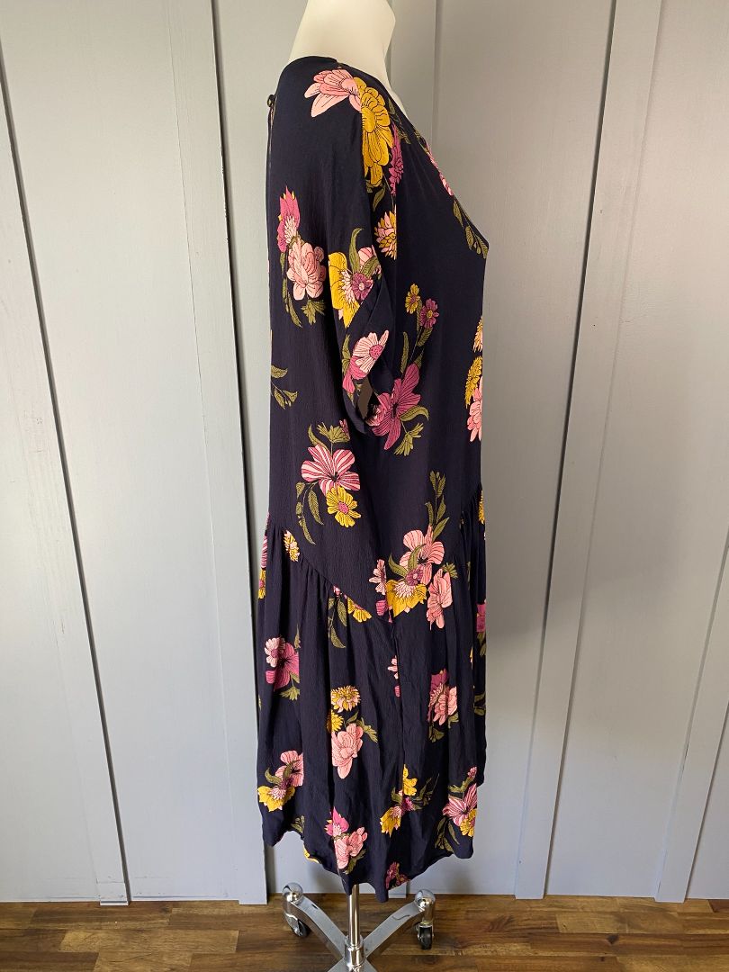 Navy & floral print Elm Dress, 14