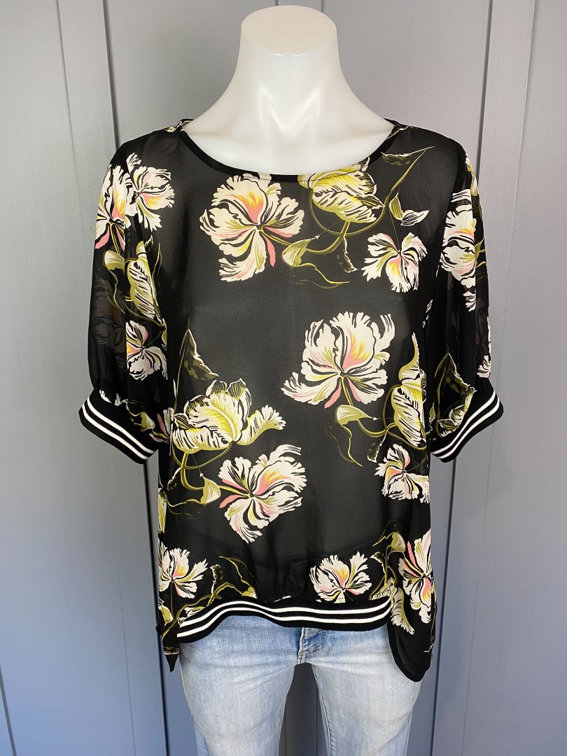 Black floral Zafina Tops, 12