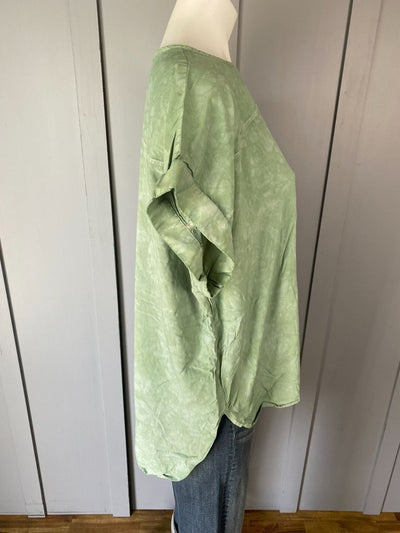 Green Mottle Trenery Top, L