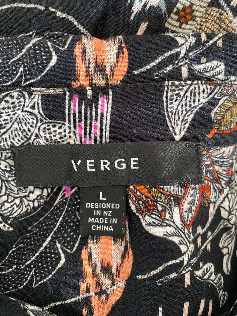 Black & Multi print Verge Dress, L