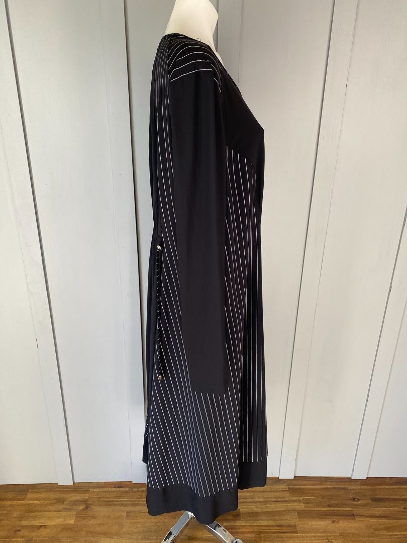 Black/White pinstripe Paula Ryan Dress, XL