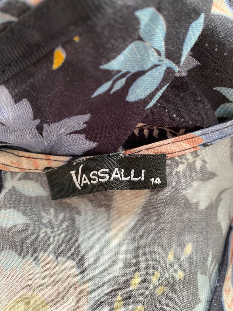 Navy Floral Vassalli Tops, 14