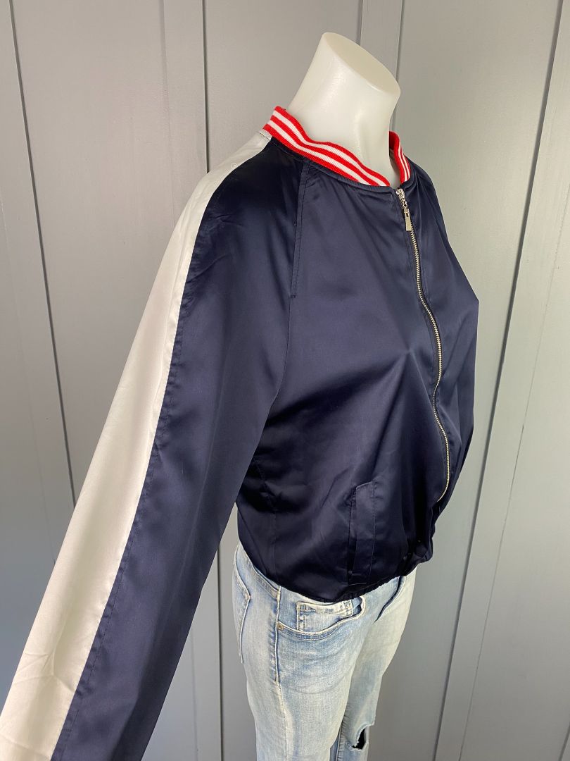 Navy, white & red Tuesday Bomber jacket, XS