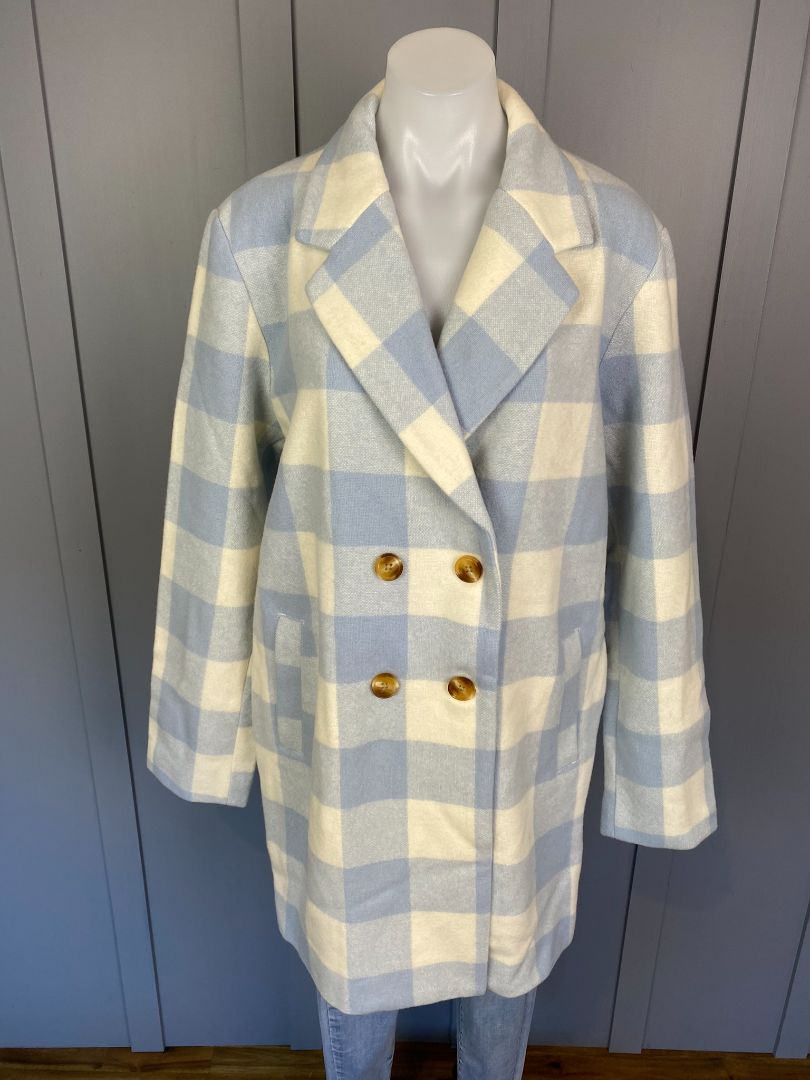 BNWT Powder blue check Swanndri Coat, 14