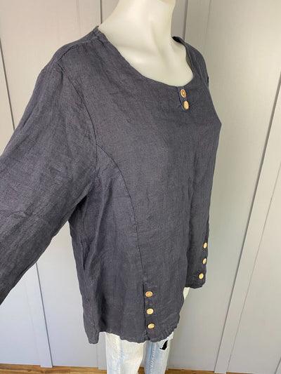 BNWT Navy Lejardin du lin Tops, L