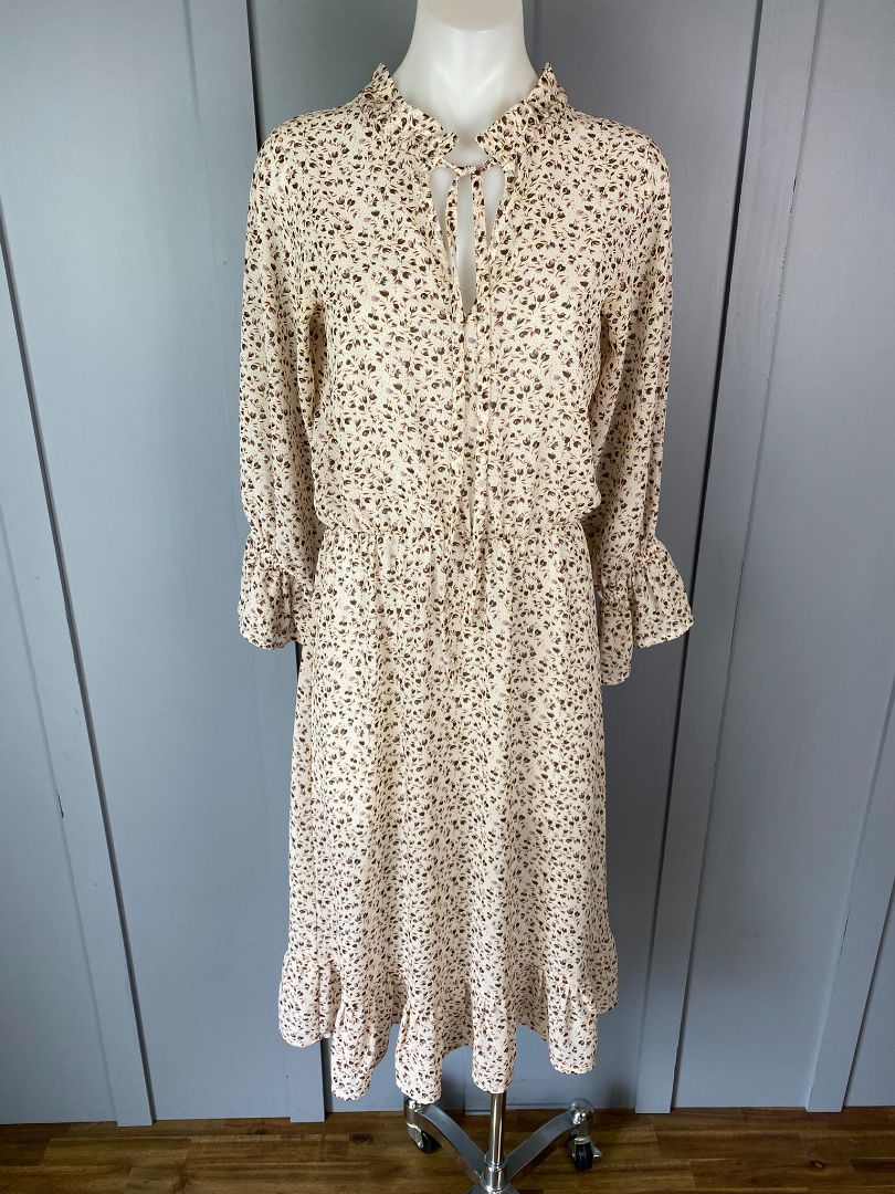 Beige & Multi floral Kilt Dress, 8