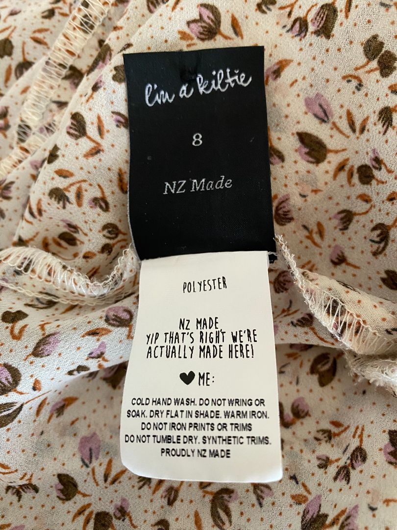 Beige & Multi floral Kilt Dress, 8