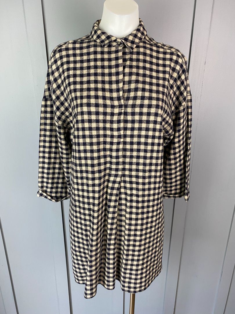 Navy check Zara Basic Dress/Tunic, S