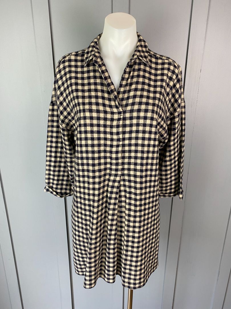 Navy check Zara Basic Dress/Tunic, S
