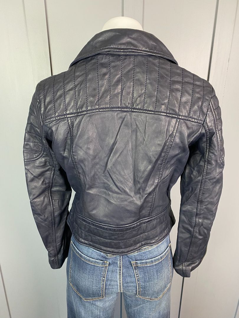 Dark navy Et Alia Leather Jacket, XS