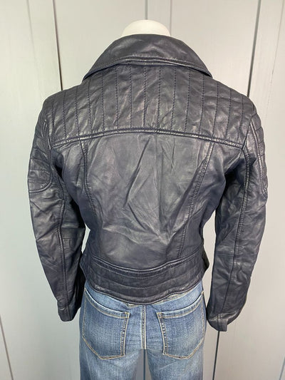 Dark navy Et Alia Leather Jacket, XS
