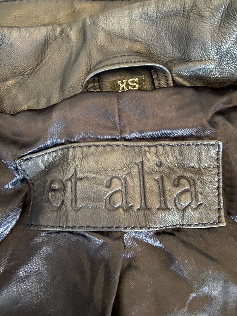 Dark navy Et Alia Leather Jacket, XS