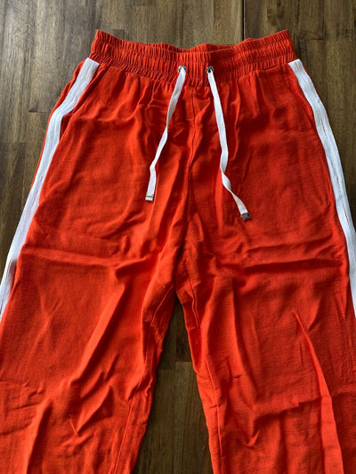 Orange/White stripe Moke Pants, S