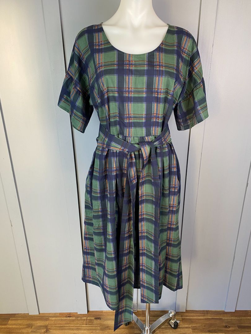 BNWT Green check Dear Darla Dress, M