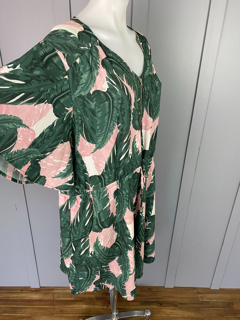 Green & Pink print Lorraine Dress, 18