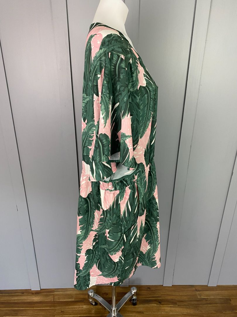 Green & Pink print Lorraine Dress, 18