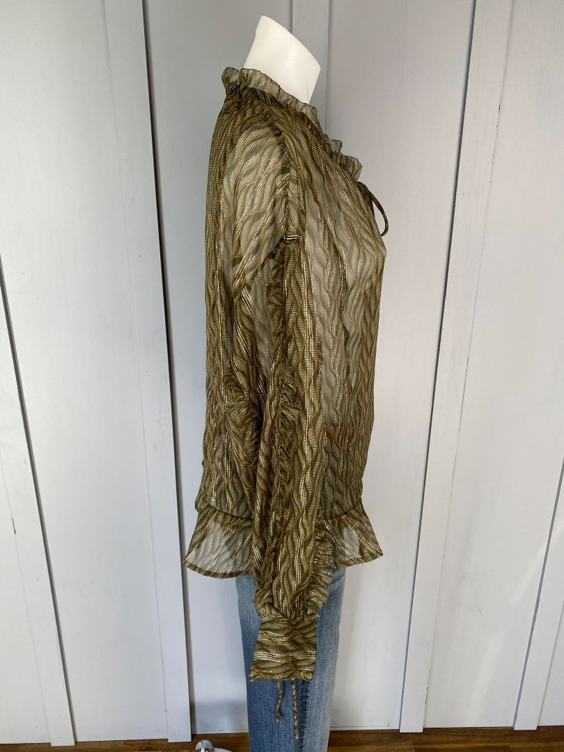 Green, Gold & Silver Scotch & Soda Top, S