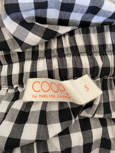 Black & White Gingham Coop Skirt, S