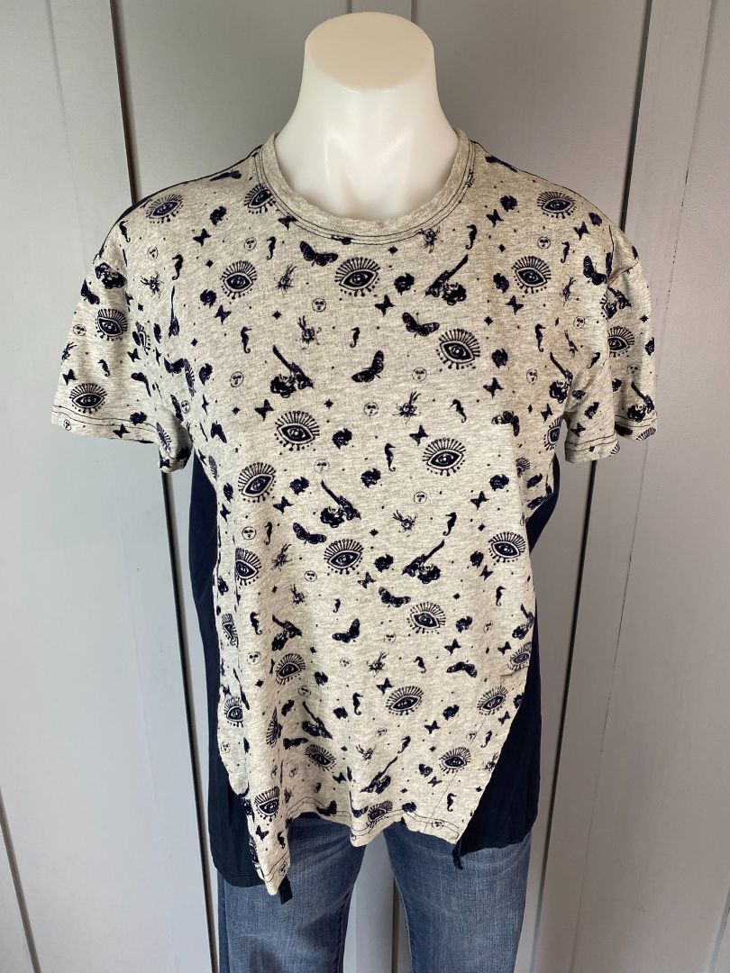 Grey & Navy Cooper Tops, XS