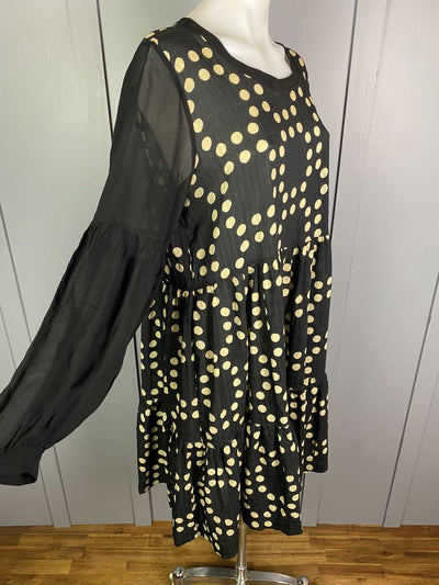 Black & Latte Spots Jellicoe Dress, M