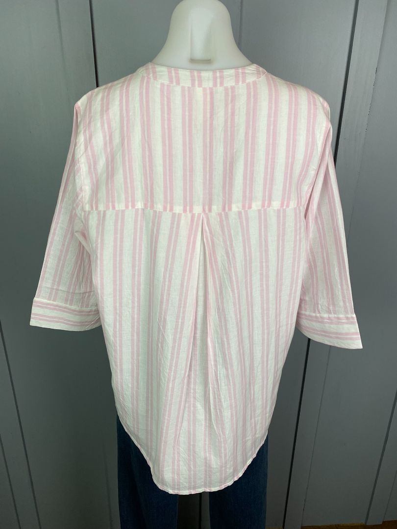 White & Pink stripe Elm Top, 12