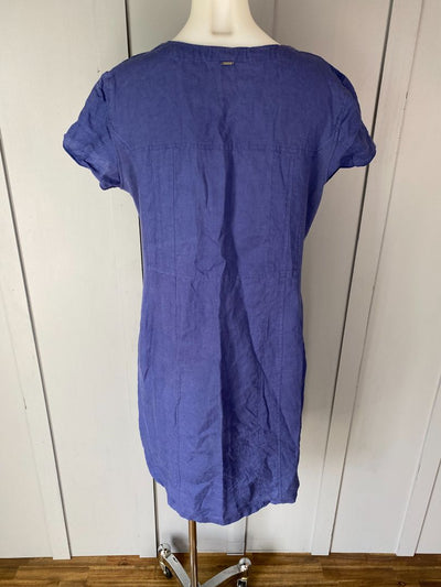 Blue Verge Linen Dress, L