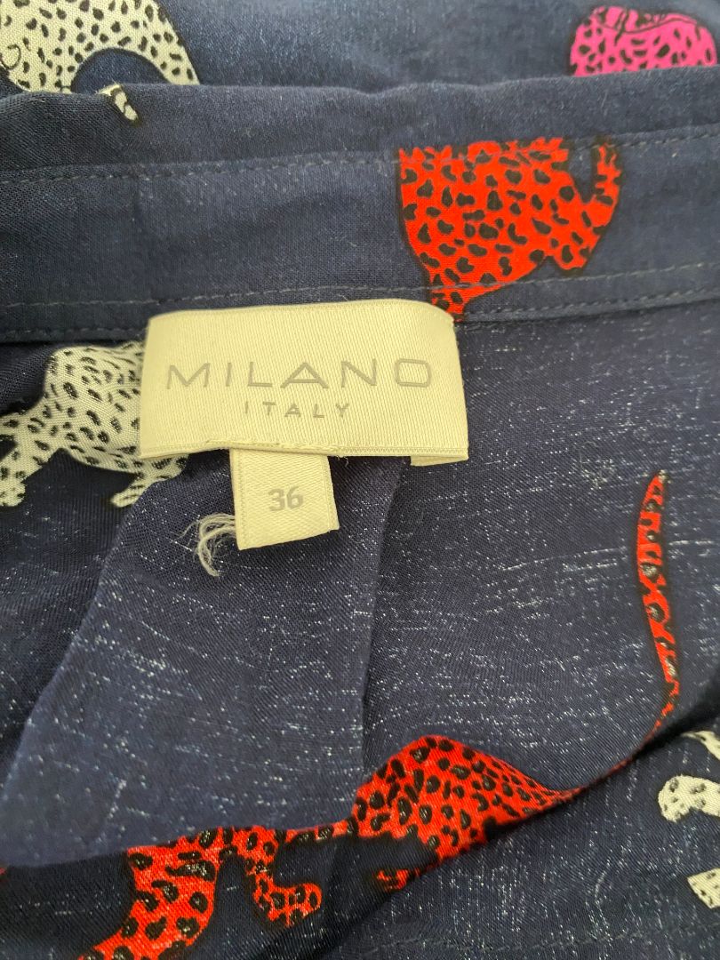 Navy print Milano Shirt, 8