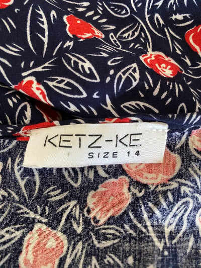Navy & Red print Ketz Ke Dress, 14