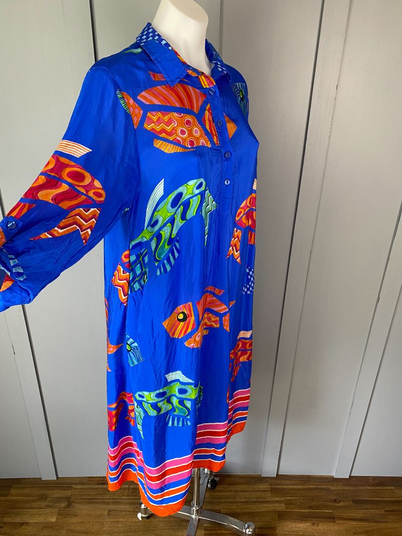 Blue & Multi print TS Dress, 12