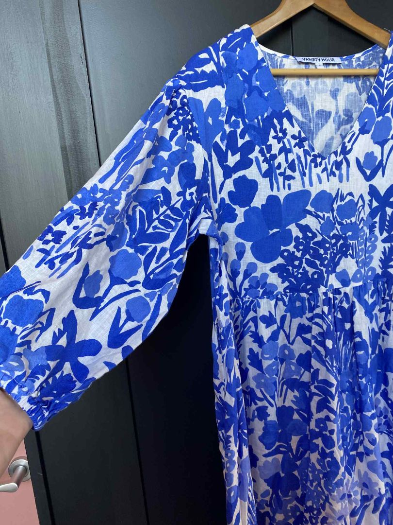 Blue & White Varity Hour Dress, L