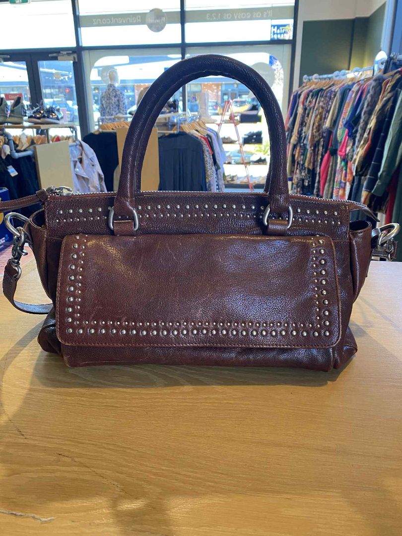 Tan Briarwood Bag, 37cmx 22cm x 16cm