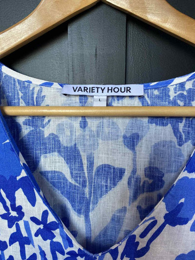 Blue & White Varity Hour Dress, L